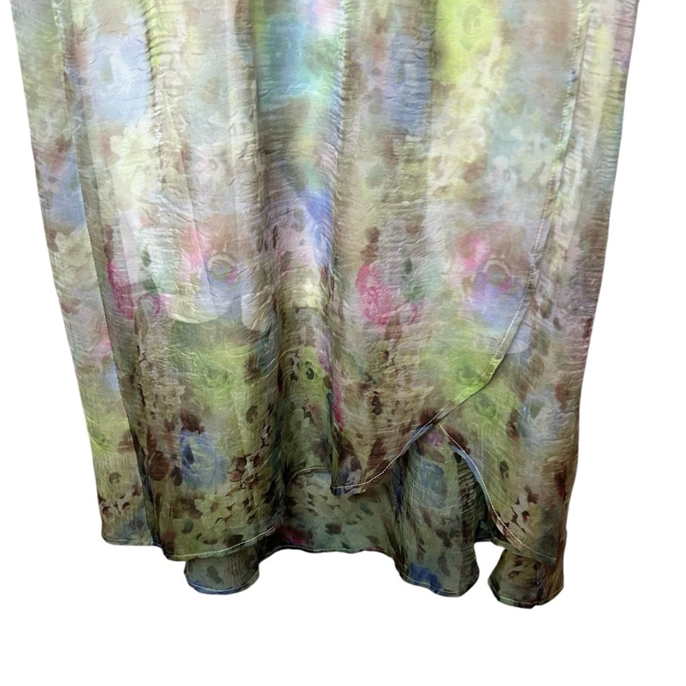 Charming Charlie Watercolor Chiffon Dress Size Large Artsy Boho - Picture 6 of 13